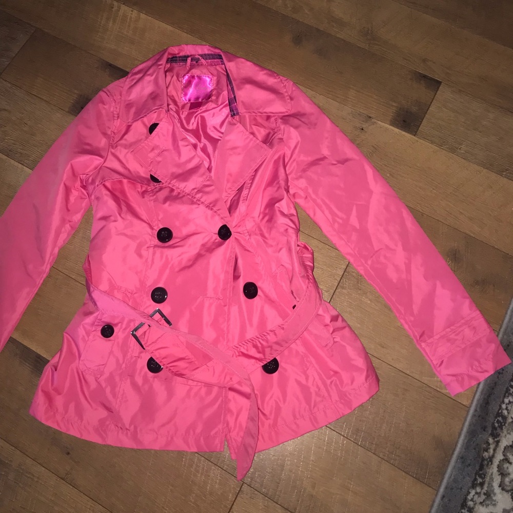 Pink rain jacket size S